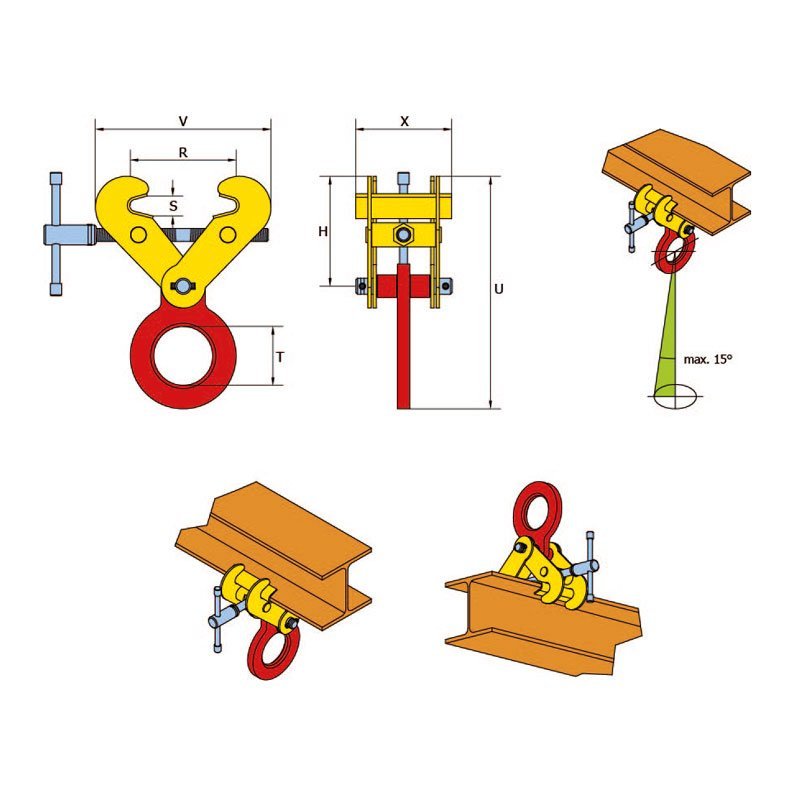 Sketch of the lifting clamp for beams FSV / FSVS