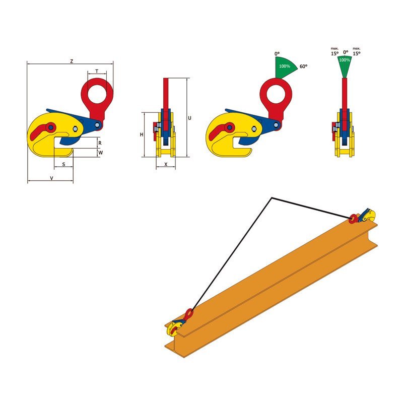 Sketch of the lifting clamp for beams TOBK